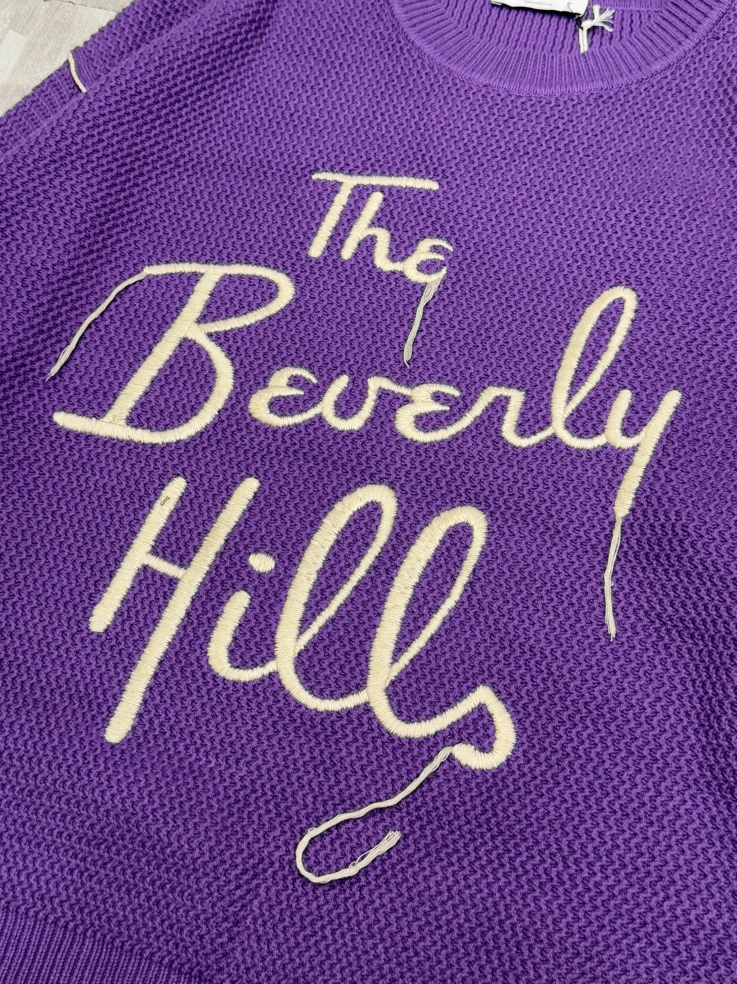 Crew neck pullover with stitches the beverly hills