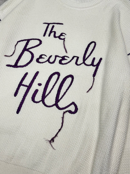 Crew neck pullover with stitches the beverly hills