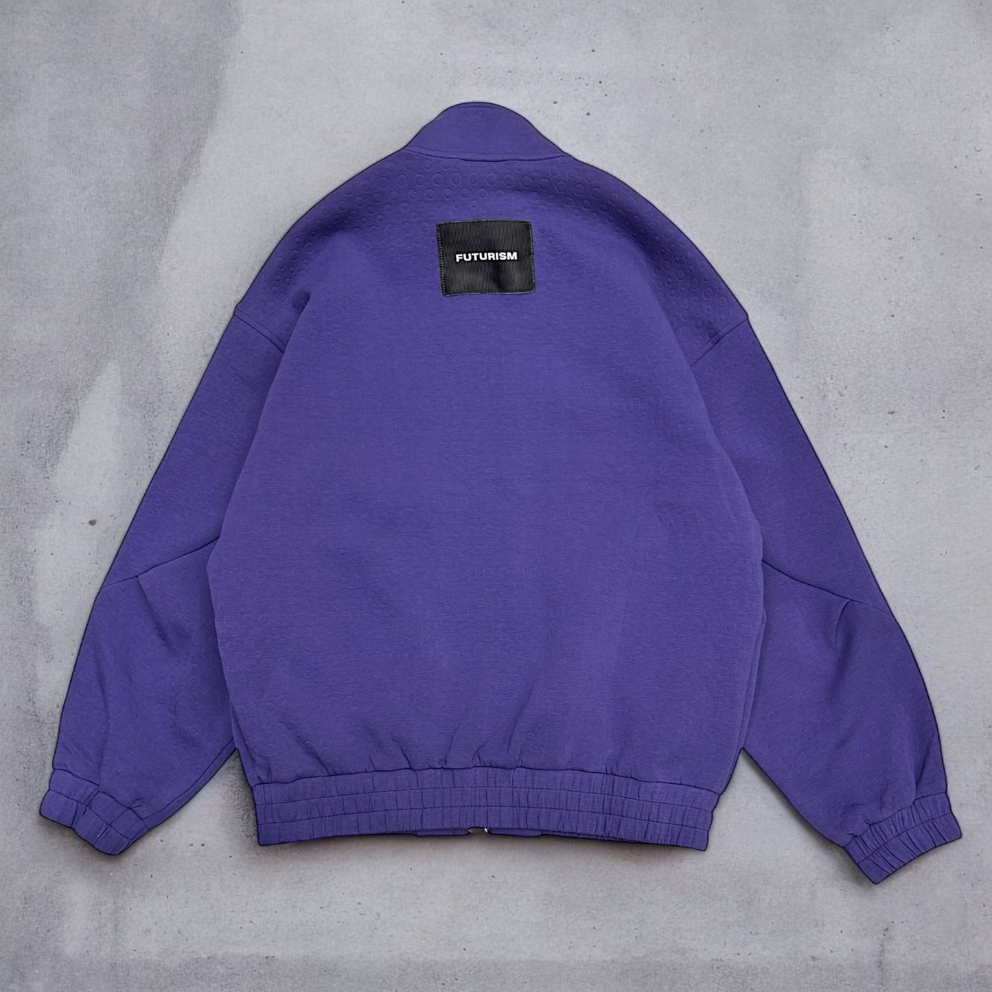 Boxy fit Purple cotton jacket with circle texture